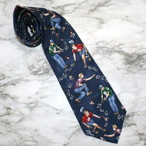 TABASCO Necktie Colorful Horseshoe Sports Blue Silk Necktie Summer Accessory